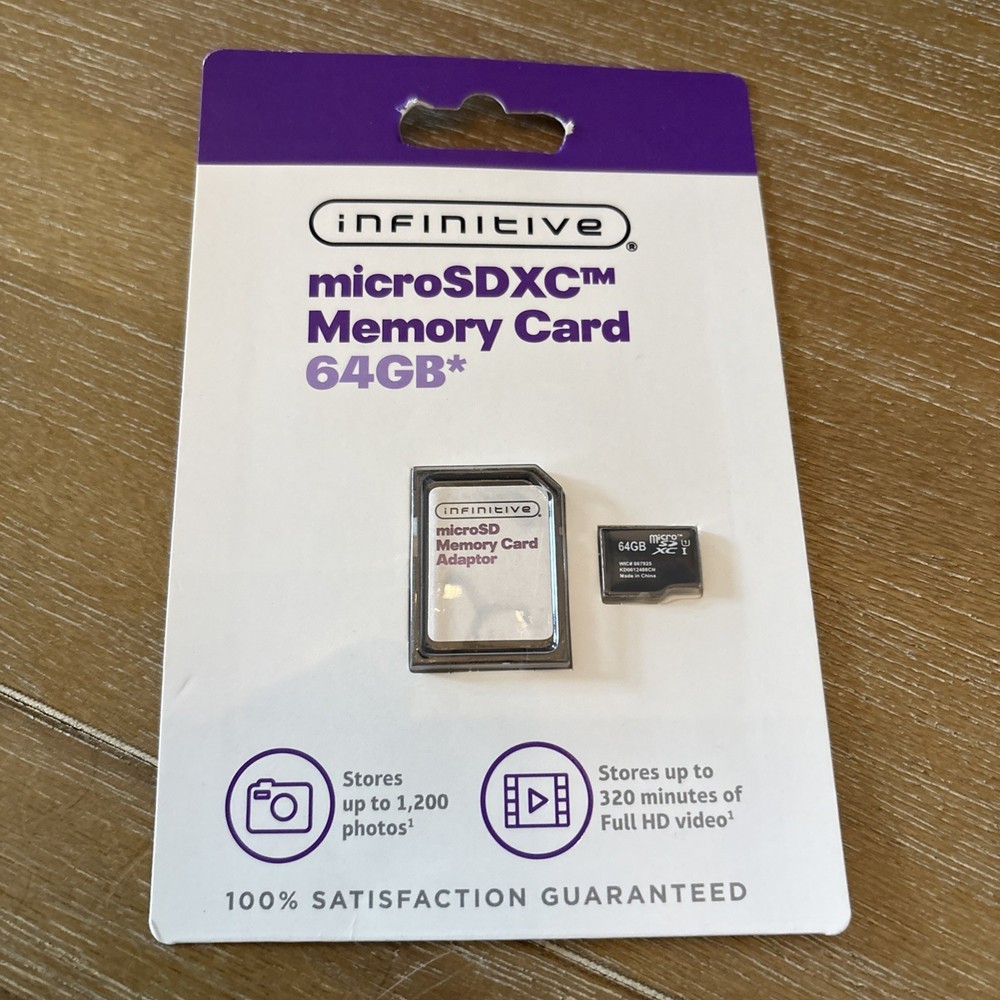 INFINITIVE 64GB Micro SDXC + adapter Flash Memory Card