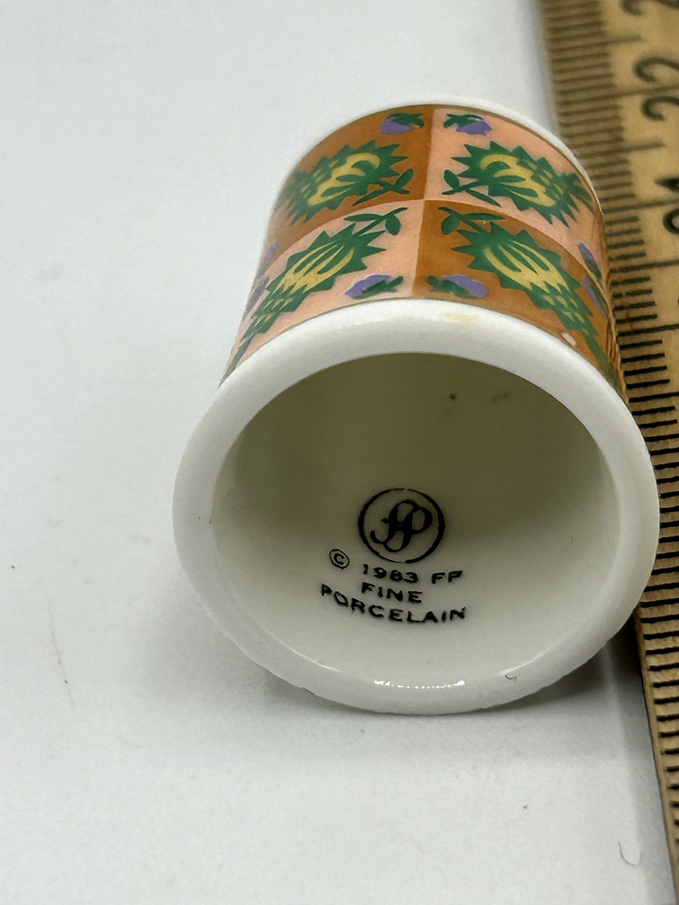 Vintage Thimble 1983 Fine Porcelain - Pineapple