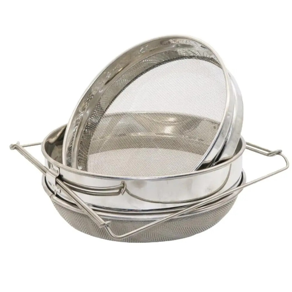 Stainless Steel Double Sieve Strainer Mesh Beekeeping Tool