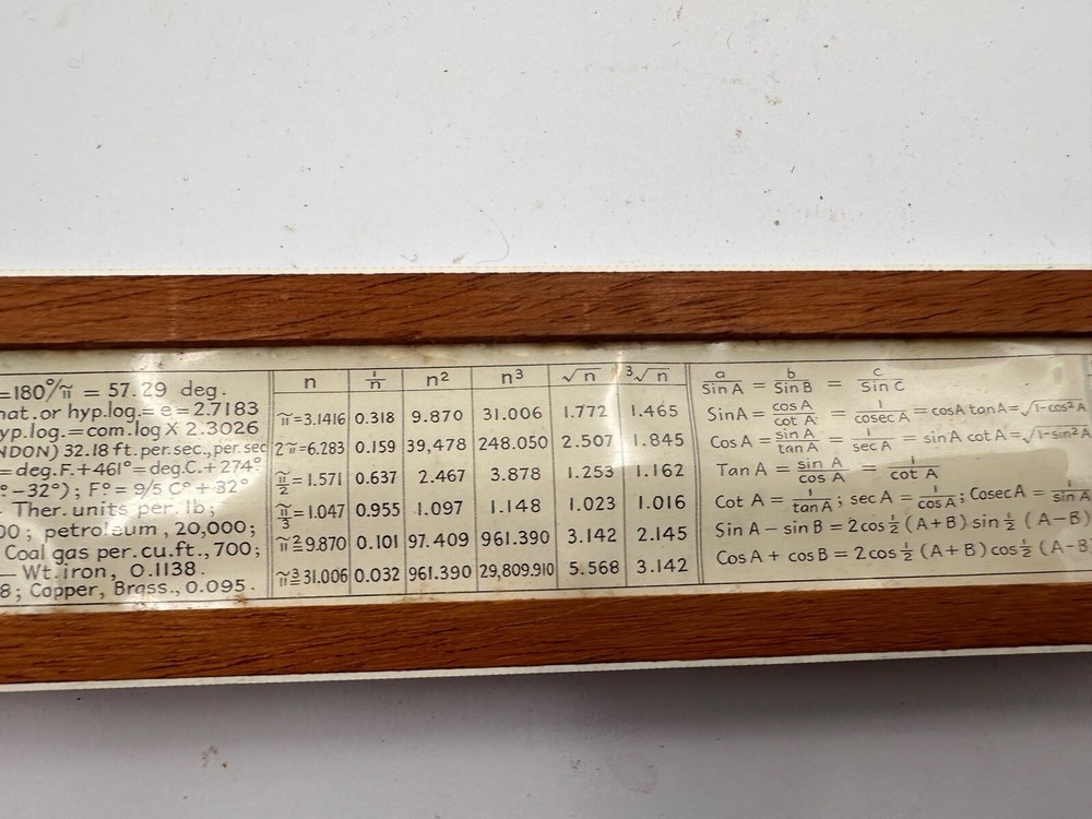 Vintage The Technical Standard Slide Rule Ruler Complete With Box British Made