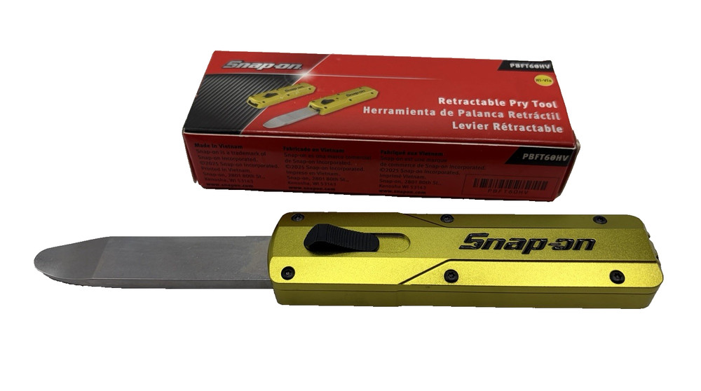 Snap on Tools High Vis Yellow Retractable Pry Bar Tool PBFT60HV New