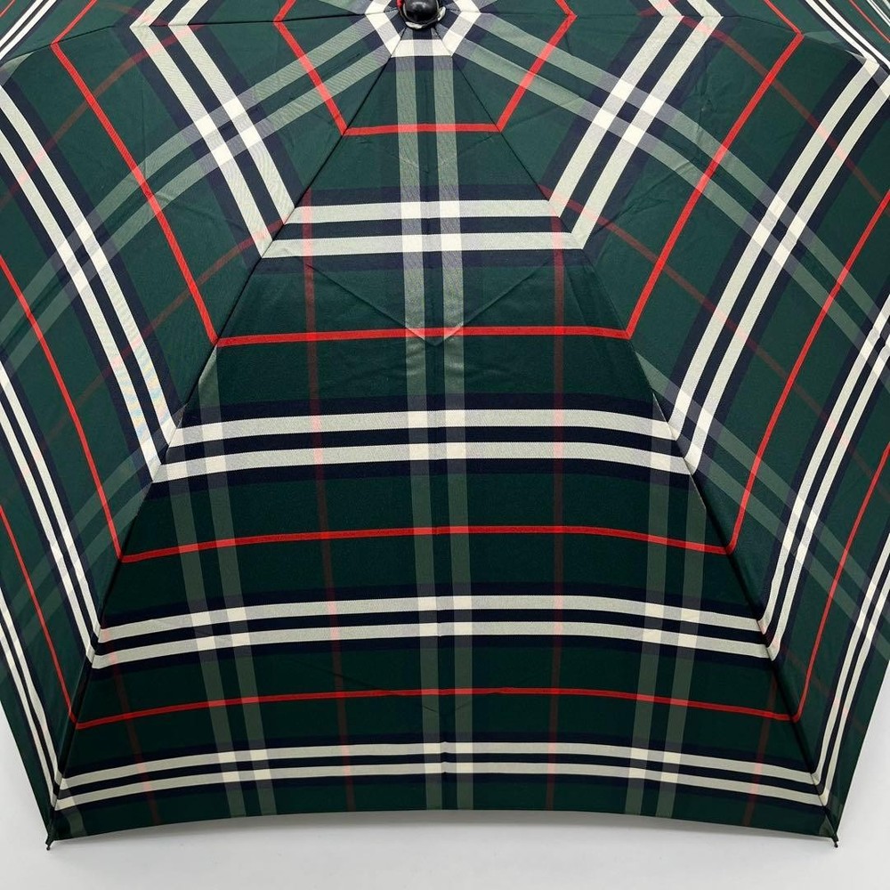 Burberry Nova Check Foldable Umbrella Compact Green Authentic Genuine