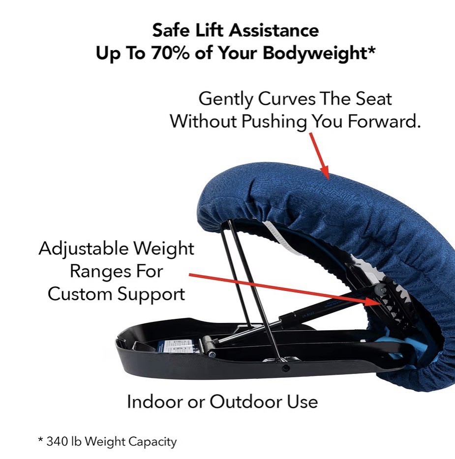 New Carek UpEasy Seat Assist Chair Lift and Sofa Stand Assist Portable Blue