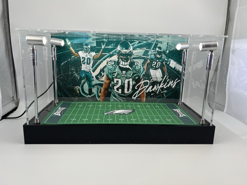 Brian Dawkins - Eagles - Custom 2 Mini Helmet Display Case W/ LED Lights