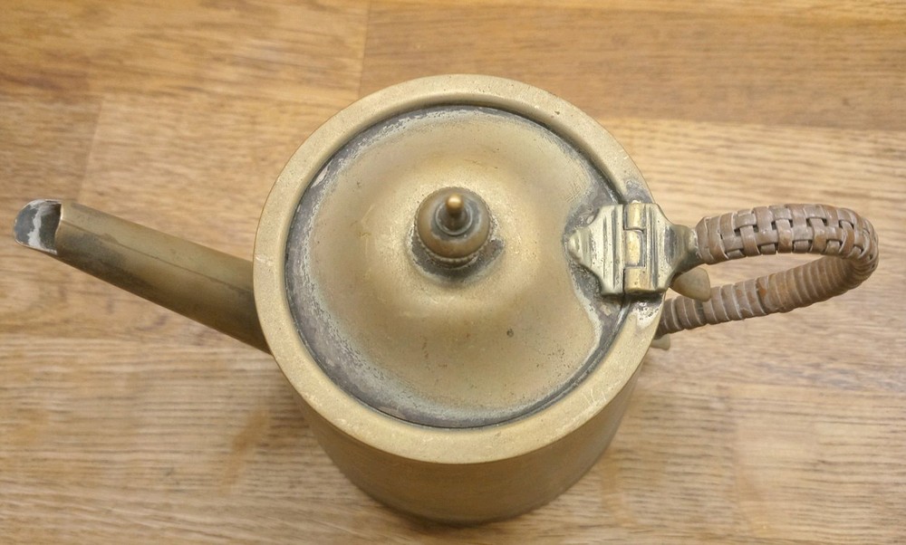 Interesting Antique EPNS Silver Plated Teapot Woven Basket Type Handle Oriental?