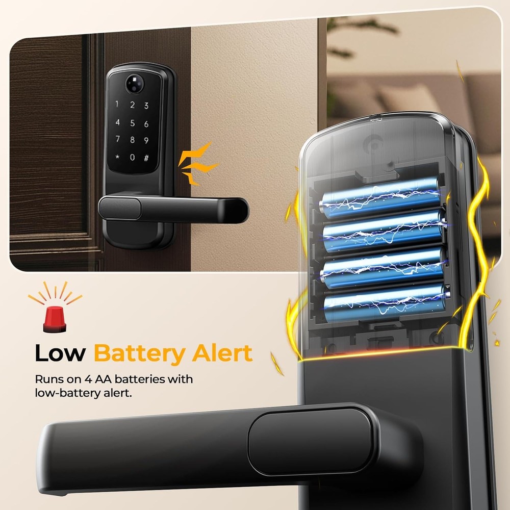 Smart Deadbolt Lock with Palm Vein Recognition,Keyless Entry Handle Smart Lock