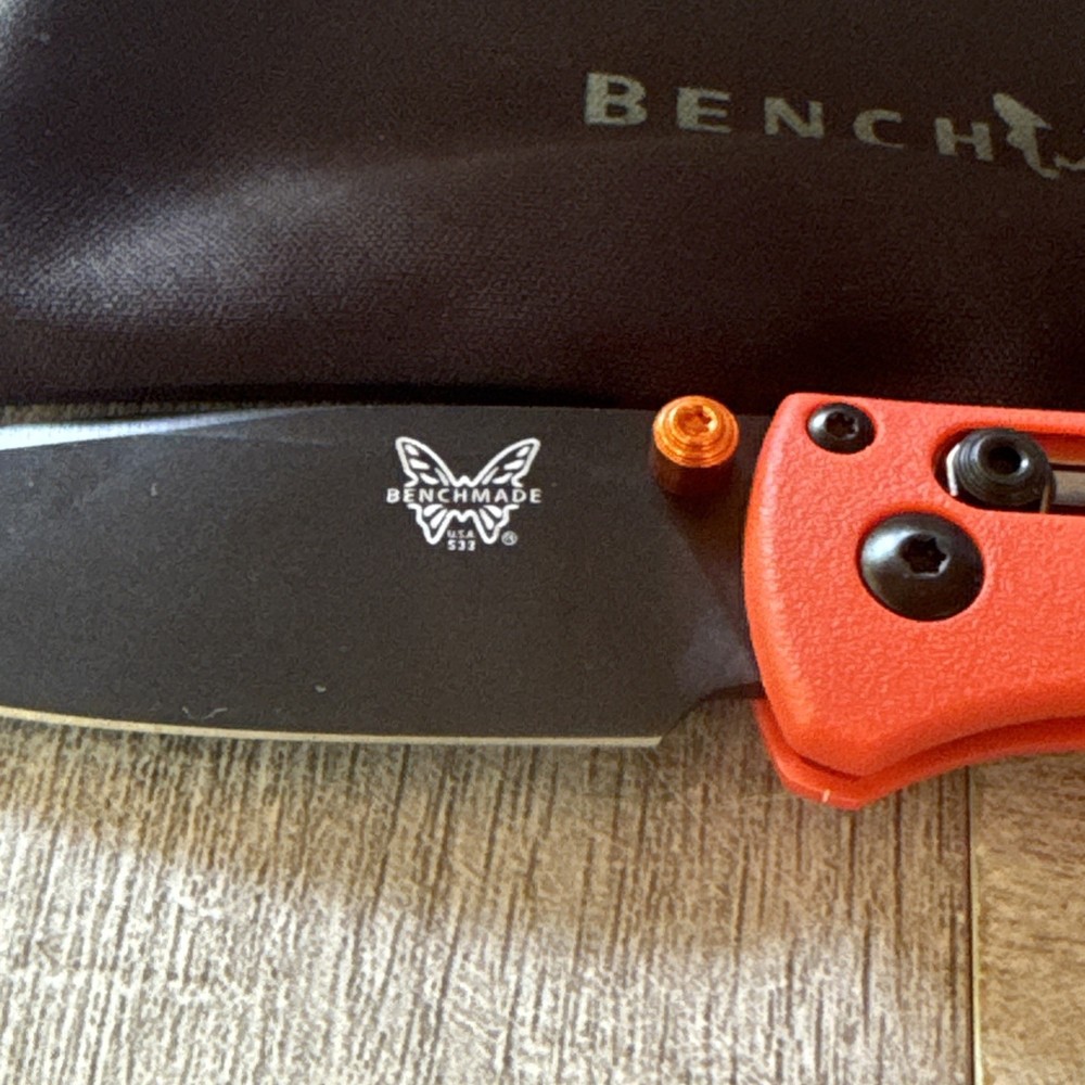 533 Mini Bugout AXIS Orange (2.8" Satin S30V) Authenticity Unverified...
