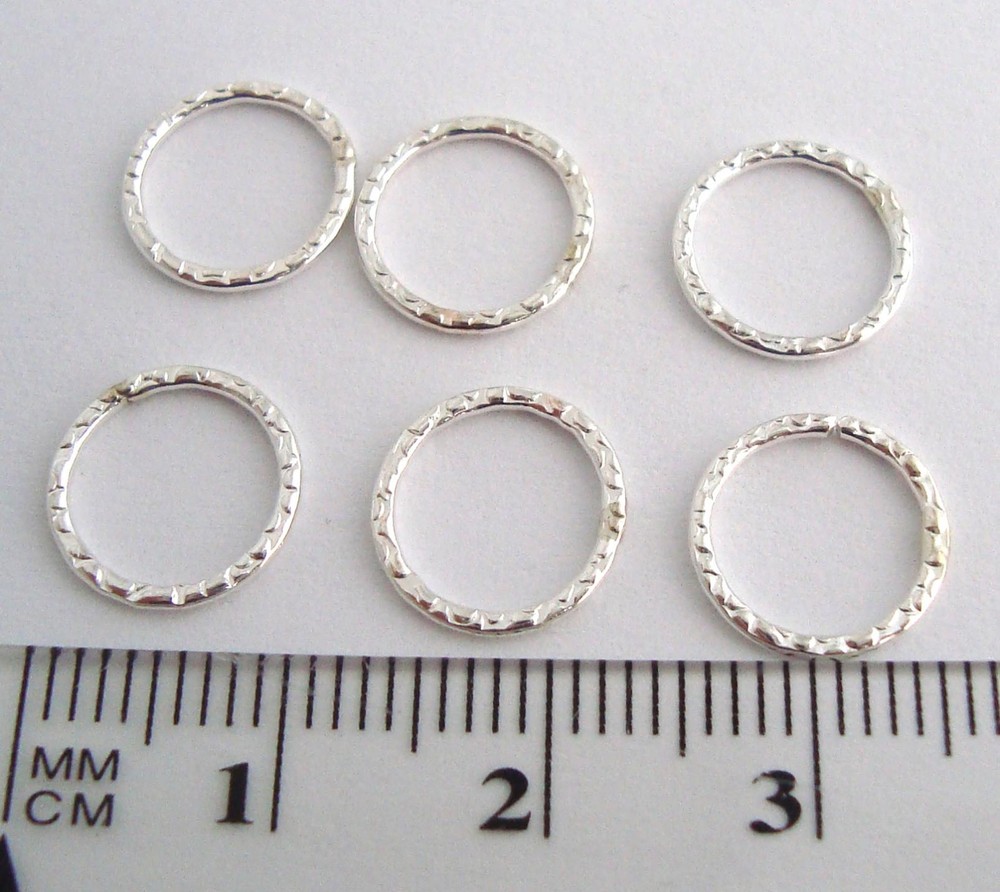 10pc 10mm round closed sterling silver pattern ring Jump ring R21