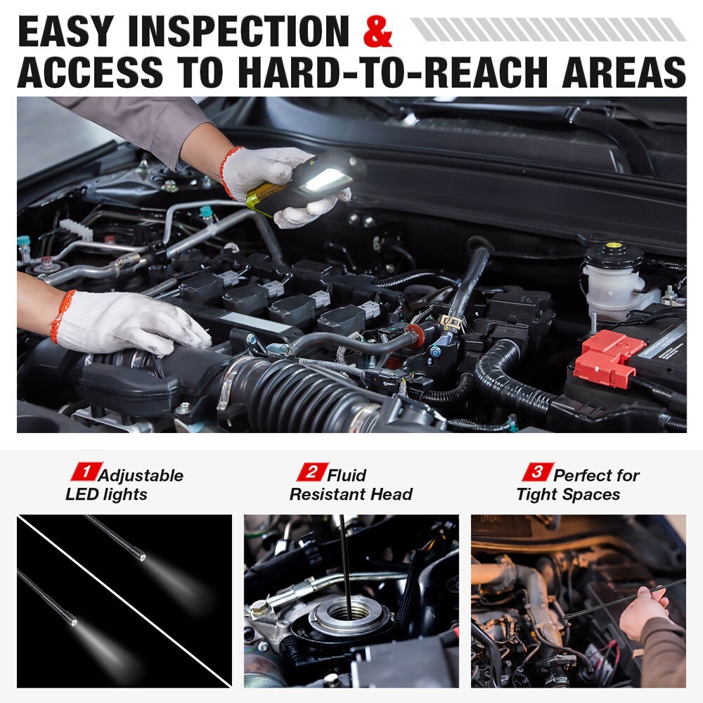 LAUNCH 720P Endoscope Borescope Inspection Snake Camera USB View & Capture 5mm#！