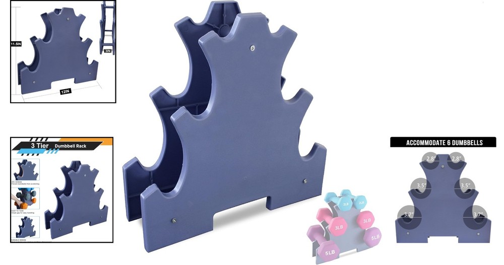 Triangular Dumbbell Holder - Lightweight & Stable Compact Rack for Home Fitness