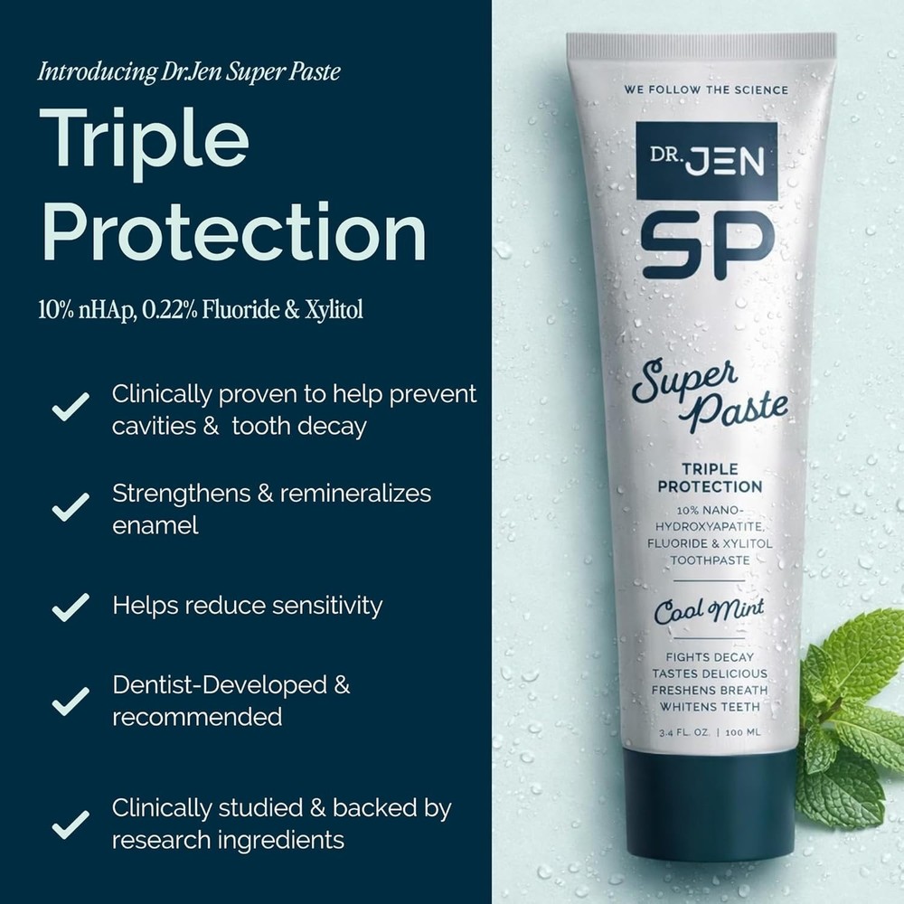 Dr. Jen Super Paste Toothpaste with 10% Premium Nano Hydroxyapatite, Fluoride