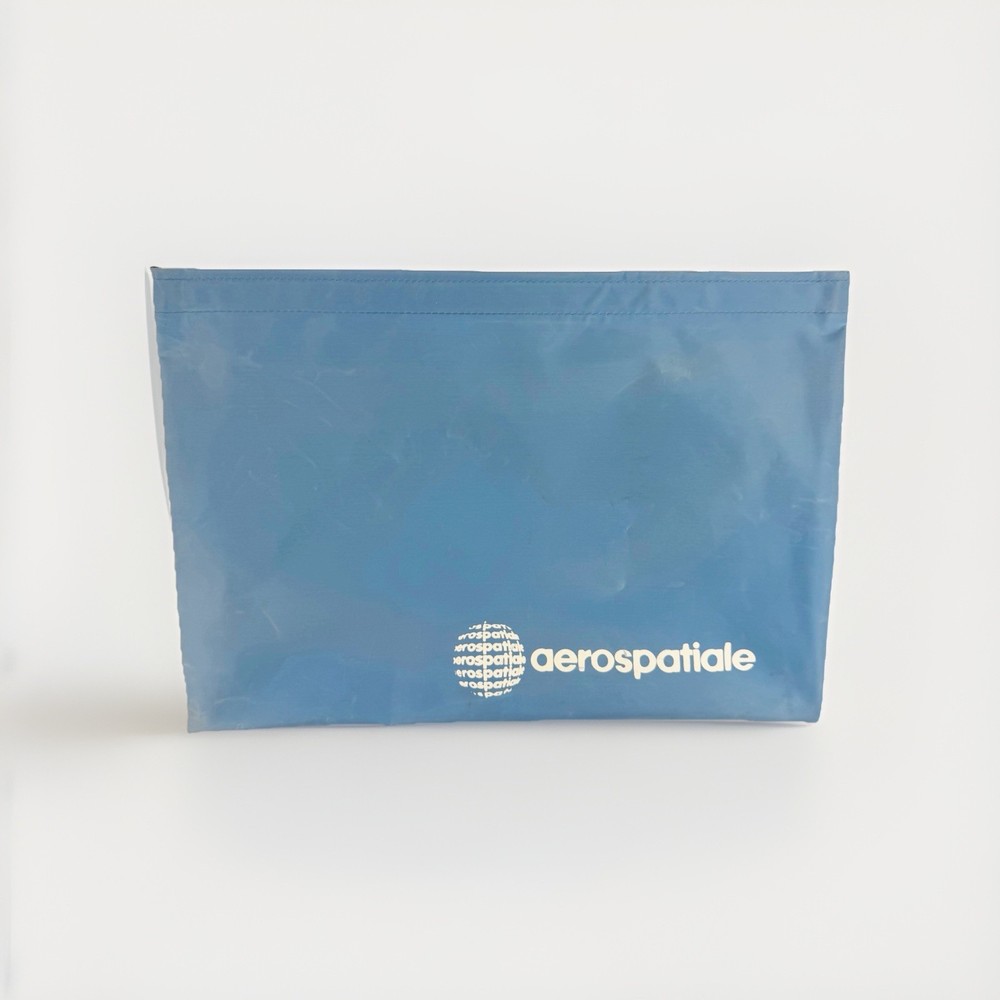 80s Aerospatiale File Folder Pouch Document Flex Frame Clutch French Concorde