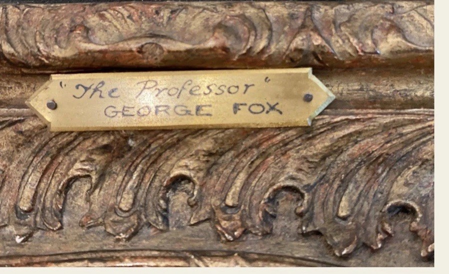 George Fox (British 1876 1916) The Professor Oil On Canvas Gilt Frame Signed