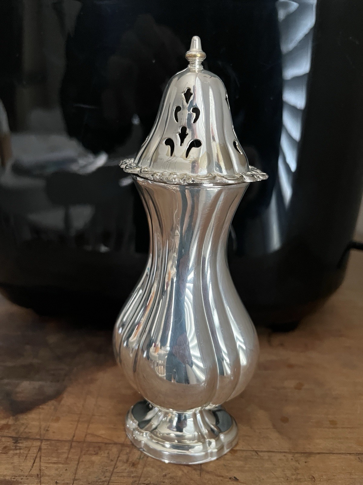 Vintage Silverplate on Copper Muffineer Sugar SHAKER 7 1/4" Tall