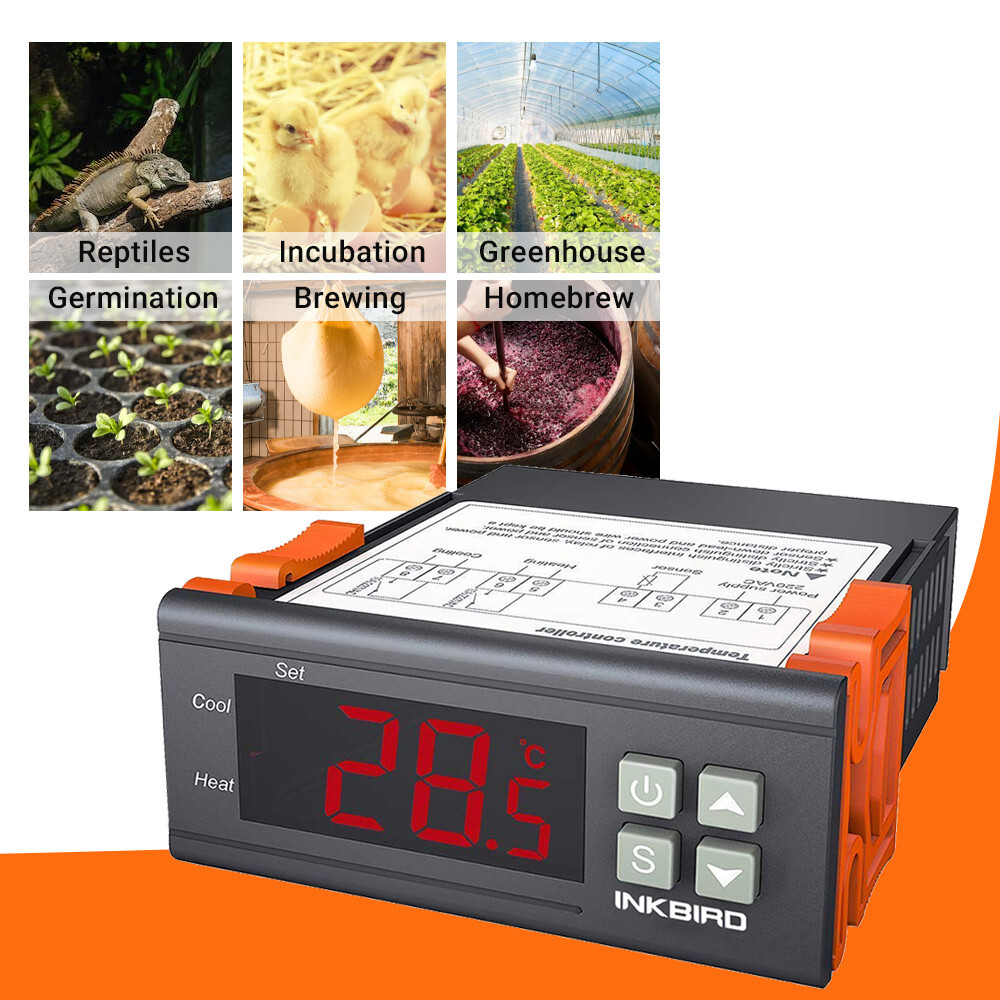 Inkbird Digital Temperature Controller ITC1000 110V Programmable Thermostat Heat