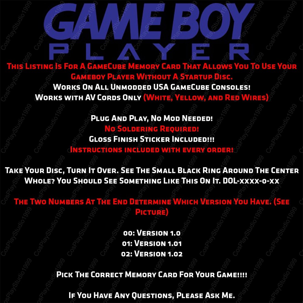 Super Smash Bros Melee GameBoy Loader Plug & Play GameCube Memory Card Bootable