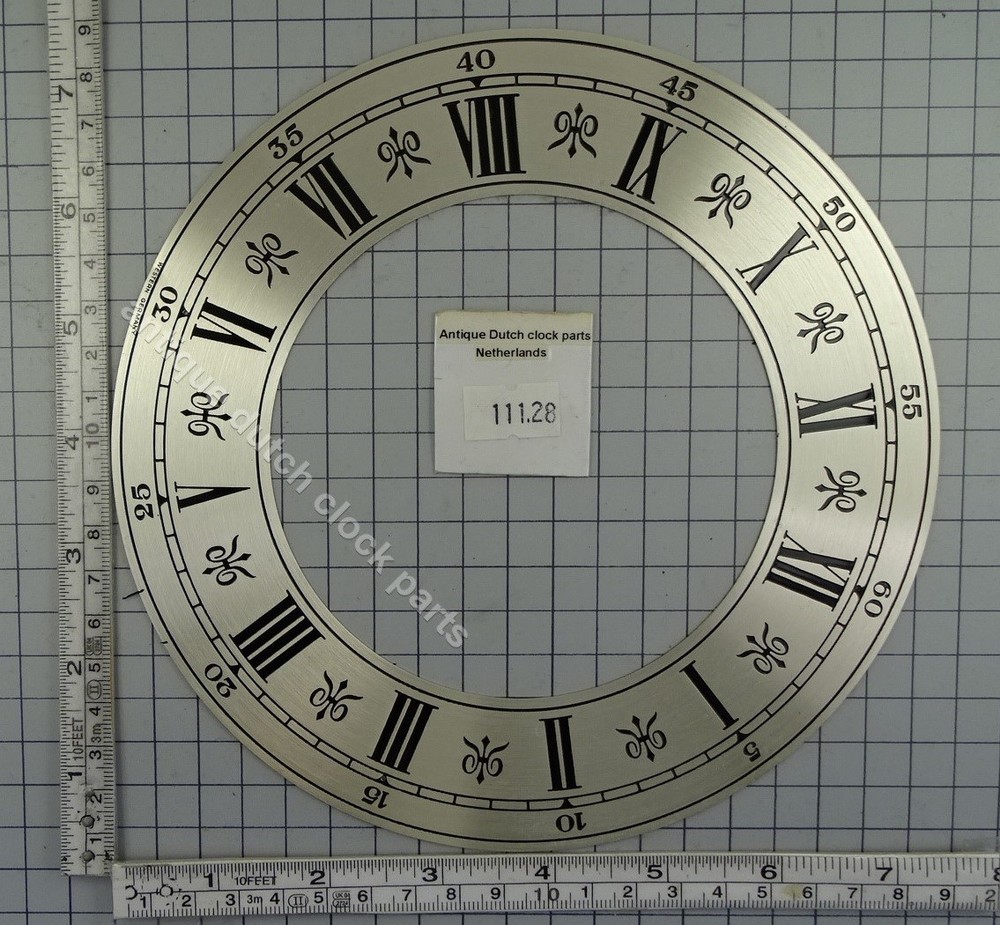 LARGE BRASS ETCHED CHAPTER RING FOR GRANDFATHER CLOCK 18,2 CM OR 7 /8"