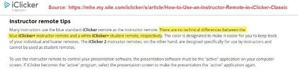 iClicker+ Student Instructor Classroom Remote Blue Model RLR15 i-Clicker Plus B