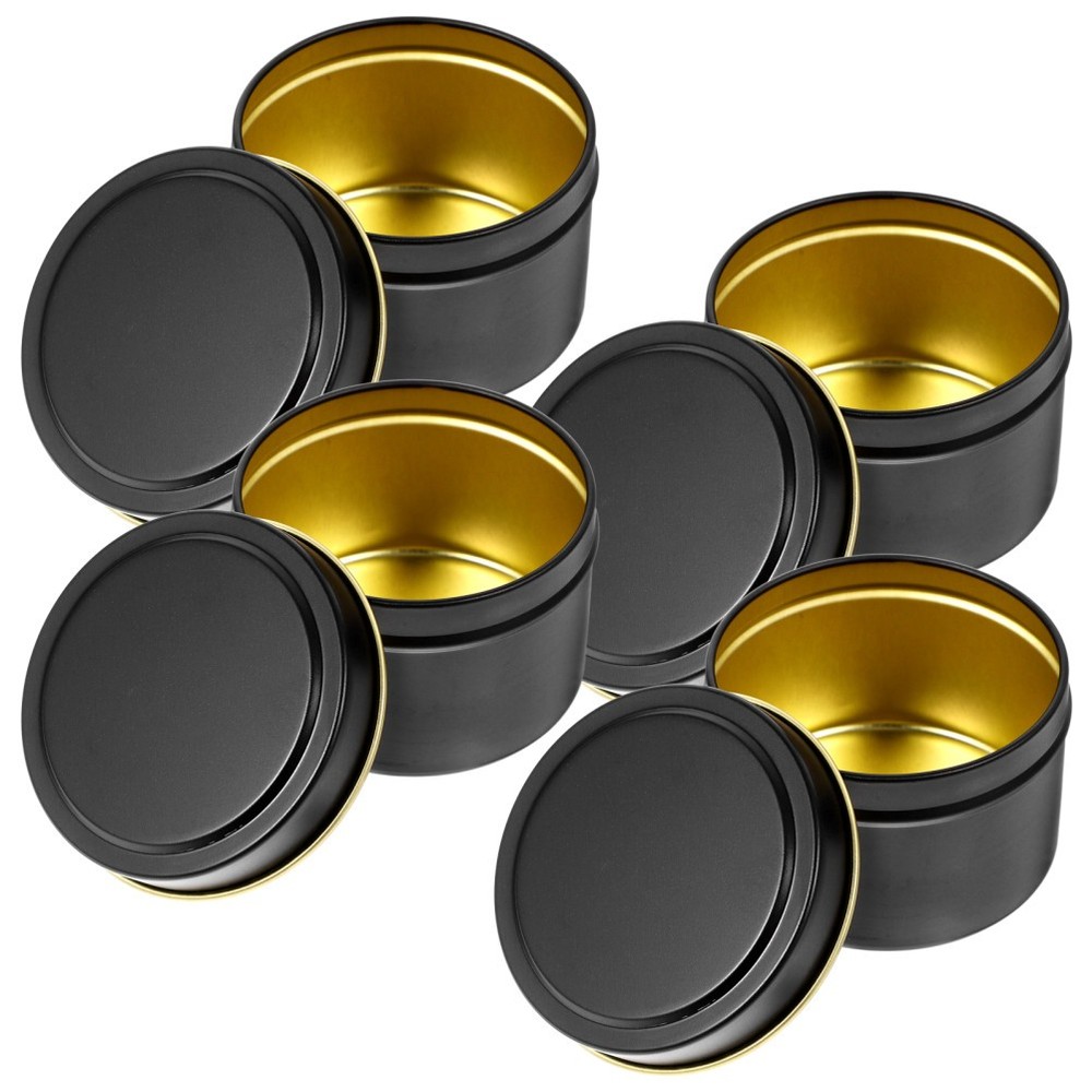4 Pcs Jars with Lids Candles Making Tins Metal Storage Container