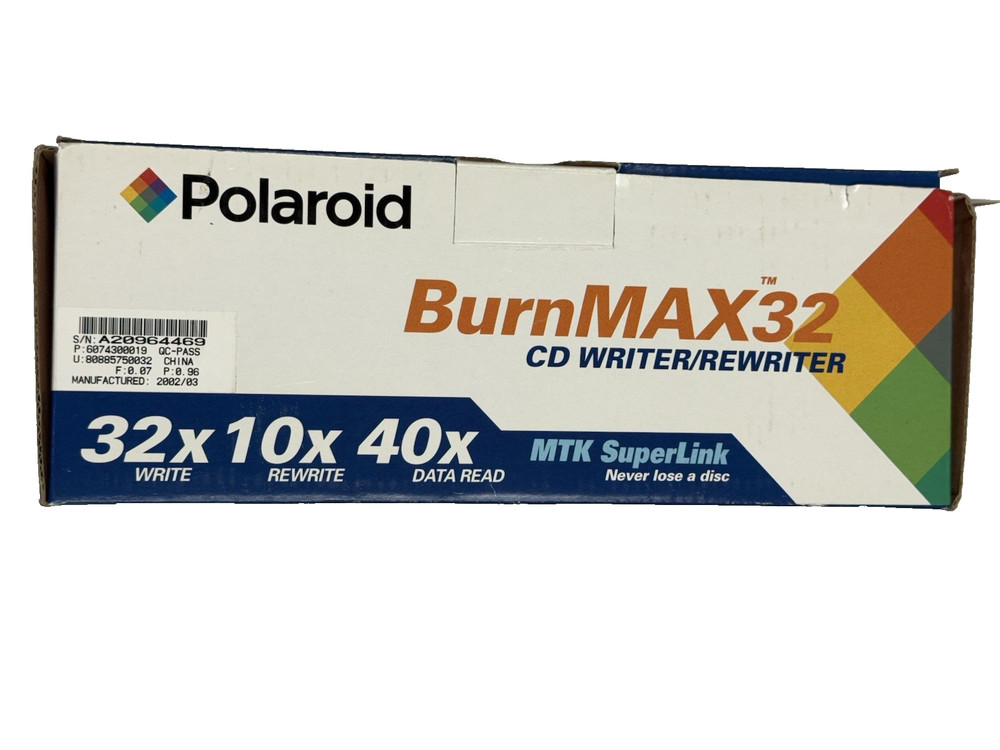 Polaroid BurnMAX32 CD WRITER/REWRITER - NEW IN BOX
