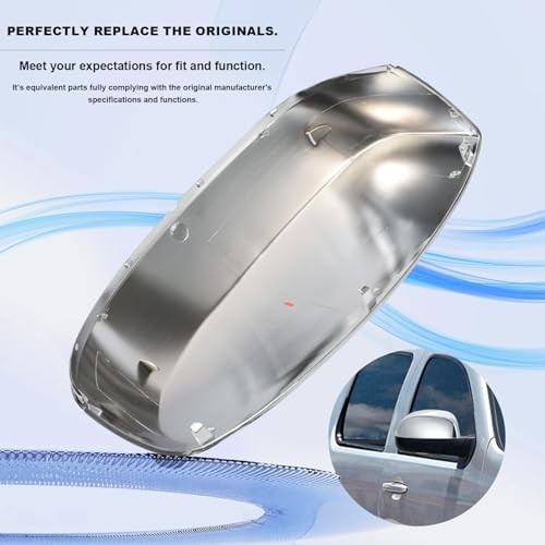 2 PCS Upper Mirror Cap Chrome Plated Compatible with 2007-2013 Silverado