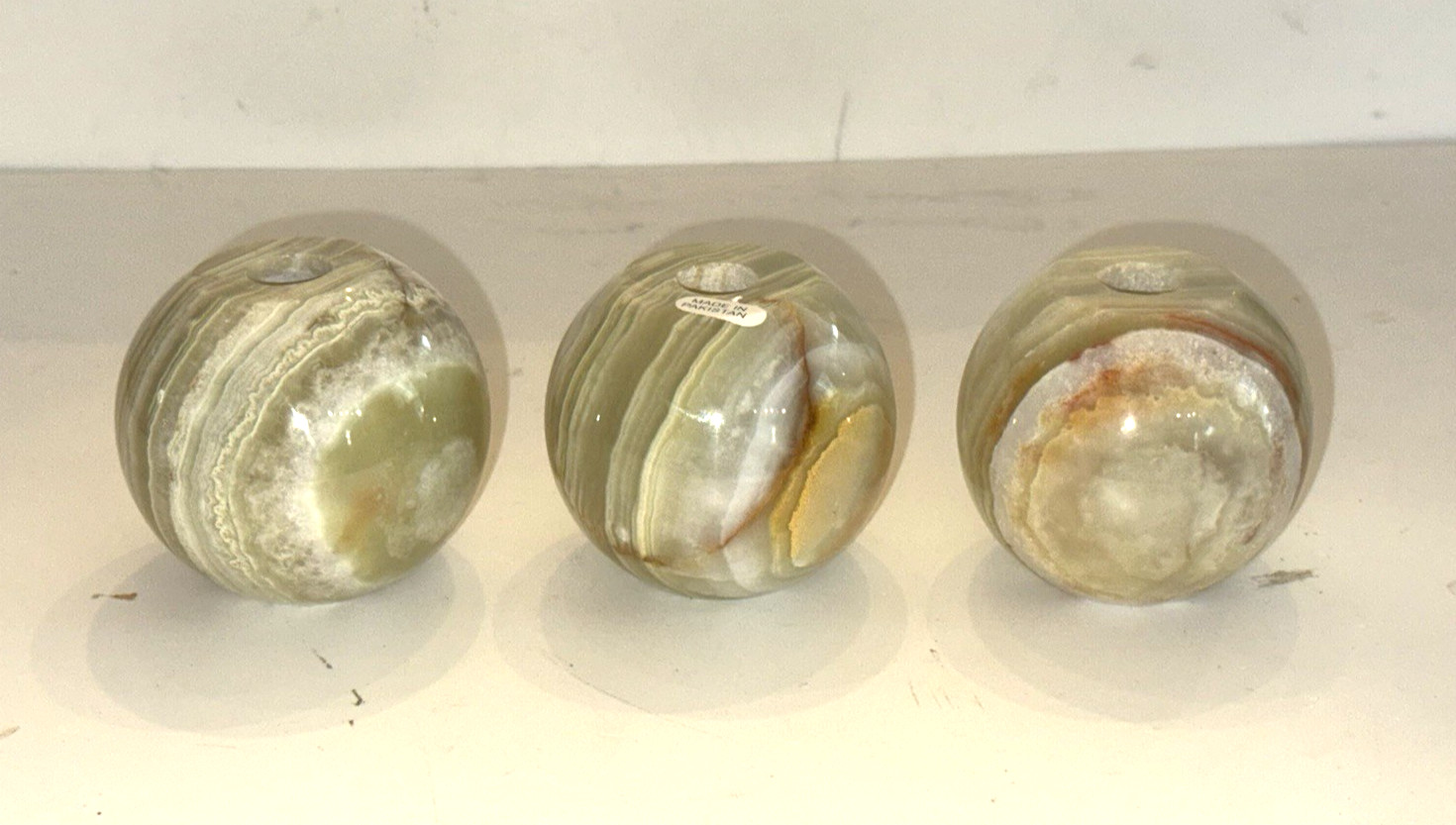 NEW OLD STOCK~ 2.5" dia Onyx Ball Lamp Spacer Break lamp part-Med Green