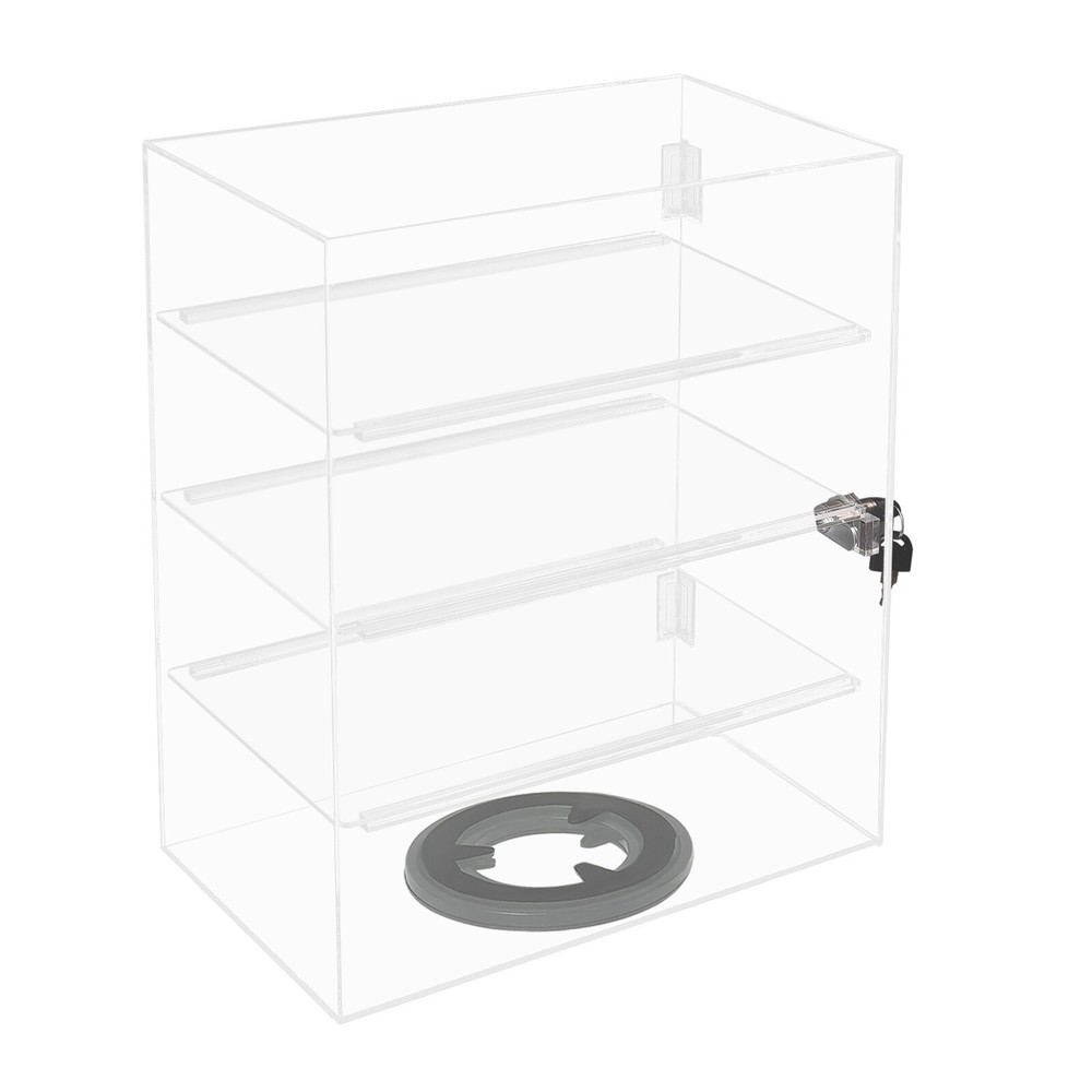4-Tier Clear Acrylic Display Case with Rotating Base for Stylish Storage