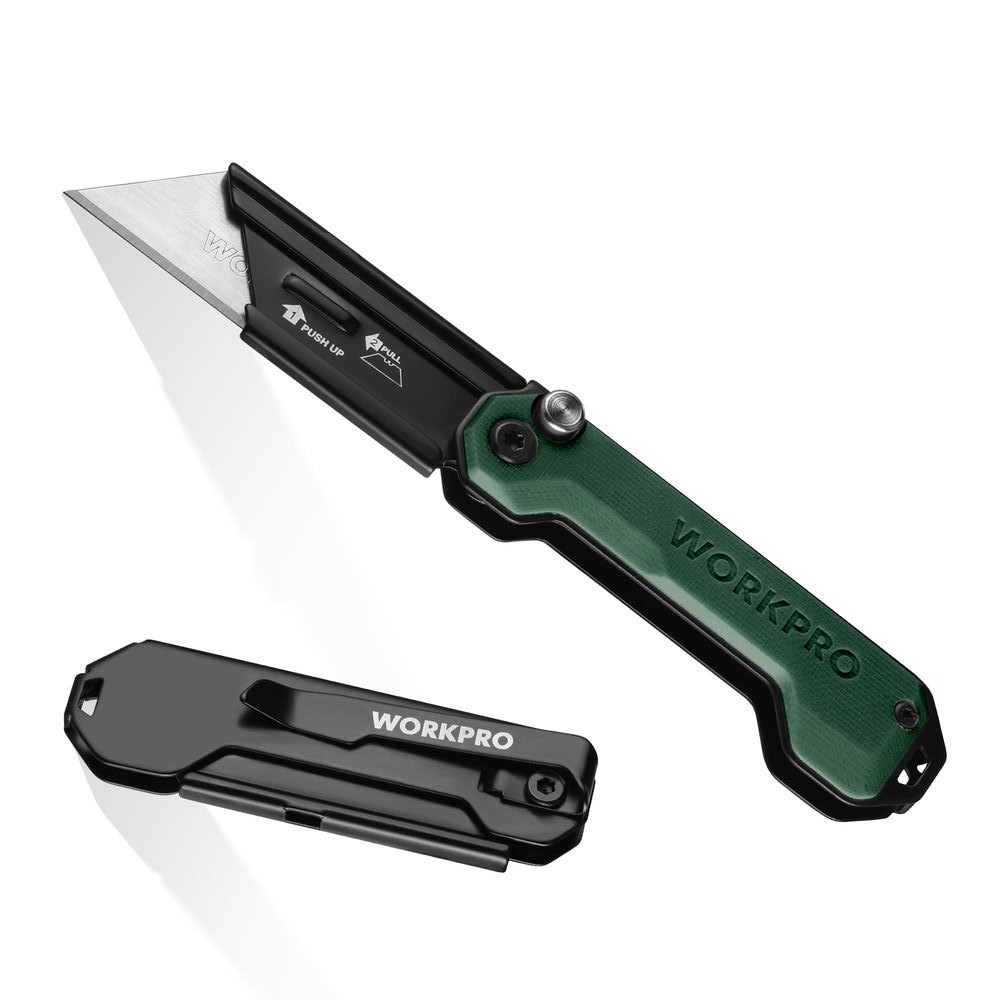 WORKPRO EDC Folding Utility Knife Mini Box Cutter Quick Change Blade Razor Knife