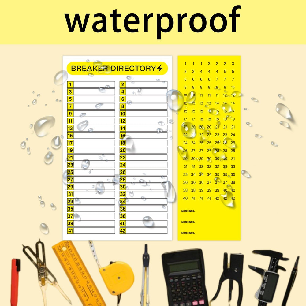 16 Sheets Breaker Panel Labels, Electrical Box Sticker Numbers Breaker Panel Lab