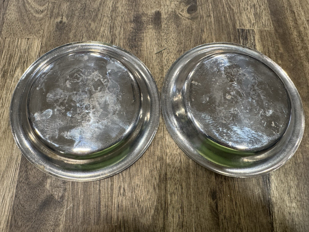 2 Eucharistic Serving Plate Small Silver Plated