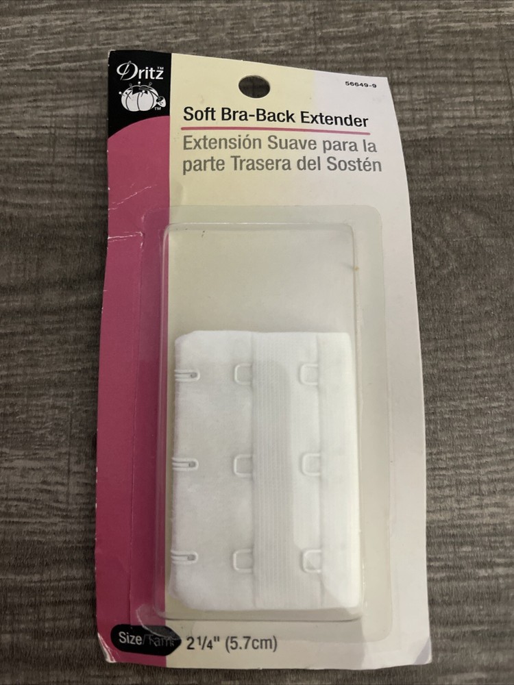 Dritz Bra Back Extender White 3 Hooks Bra Repair 56649-9