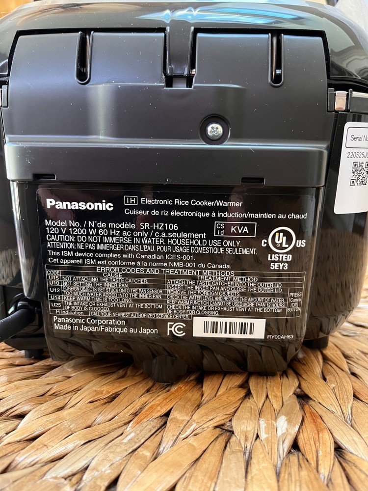 NEW panasonic sr-hz106 + 1 extra copper bowl