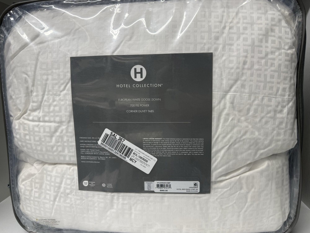 Hotel Collection Goose Down Medium Weight Full/Queen $960