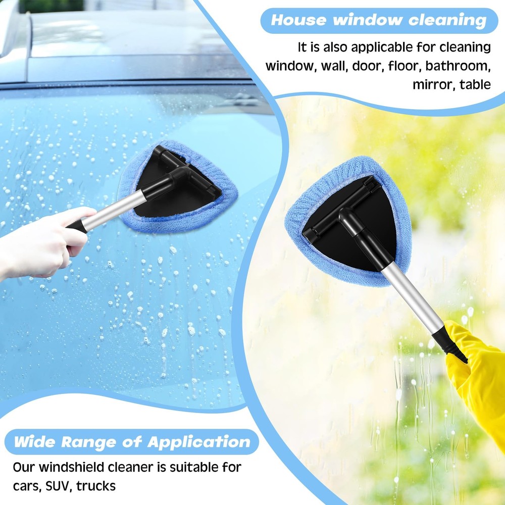 Baderke 10 Pcs Windshield Cleaner Tool Car Window Cleaning Light Blue