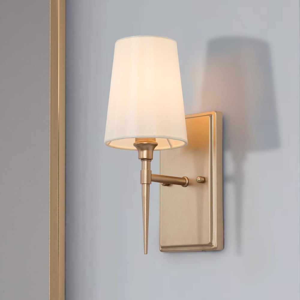 GEPOW Sconces Wall Lighting, Modern Gold Sconce with 1-Light,