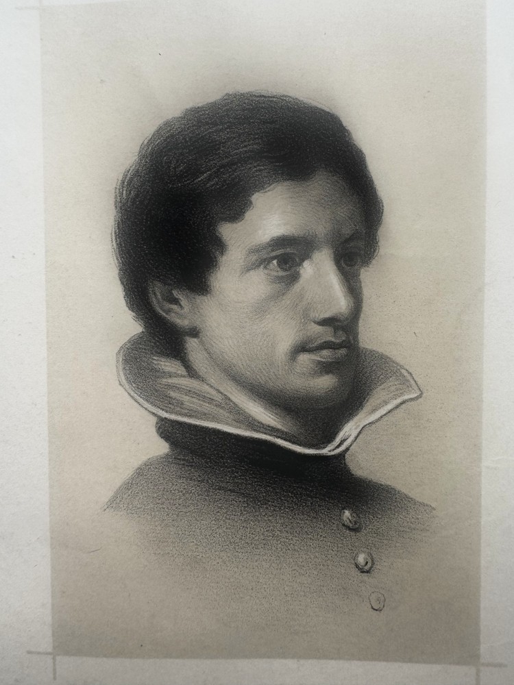 CHARLES LAMB PROOF LITHOGRAPH AFTER WILLIAM HAZLITT FRONTISPIECE 1866