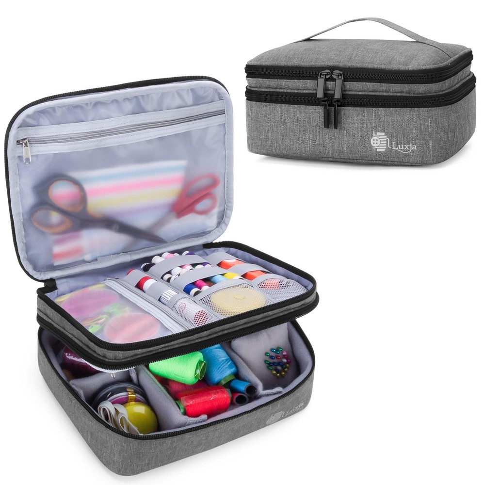 Double-Layer Sewing Supplies Organizer, Sewing Organizer for Needles, Thread,...