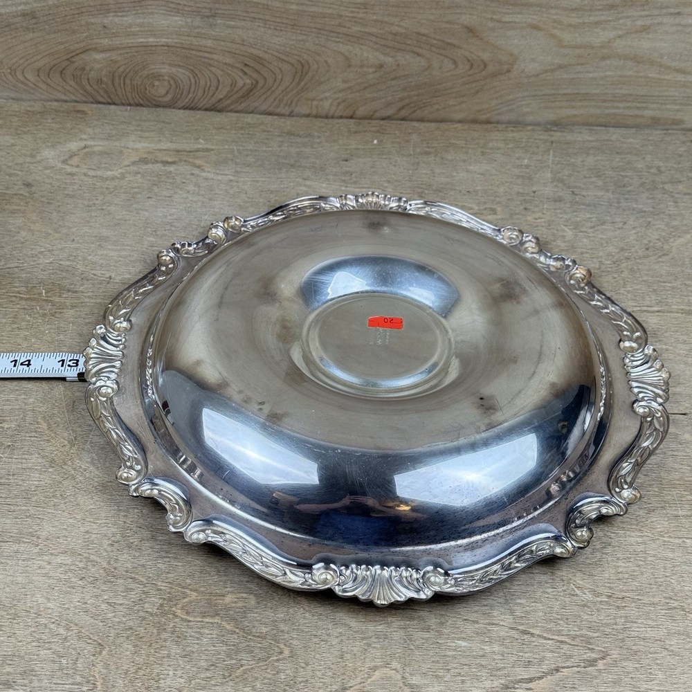 Vintage Sheridan Taunton Silver Plate Serving Tray Glass Bowl Chip n Dip 343