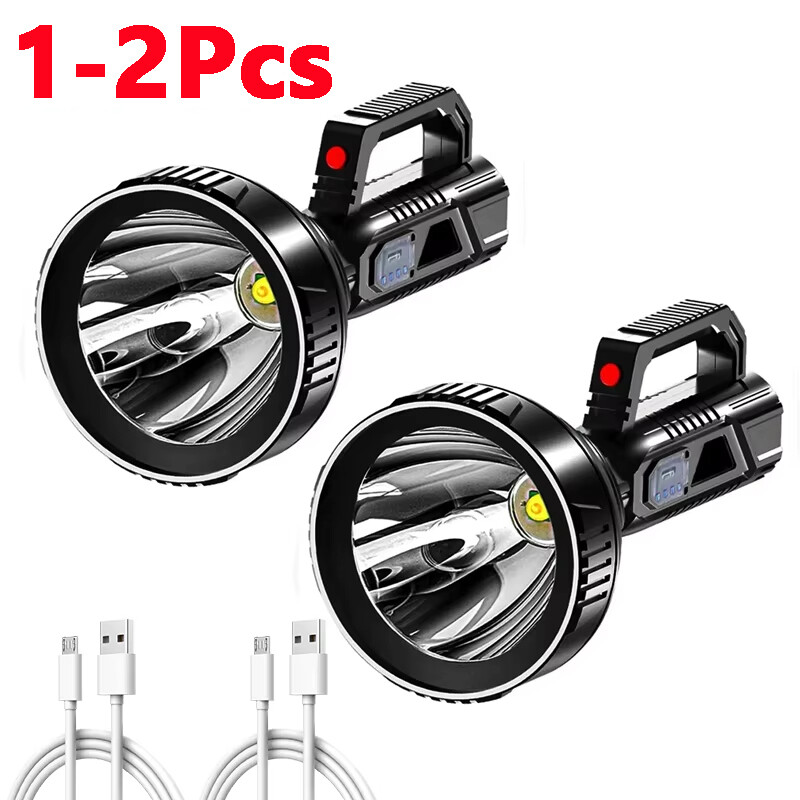 Portable Handheld LED Flashlight Torch Spotlight Searchlight USB Rechargeable