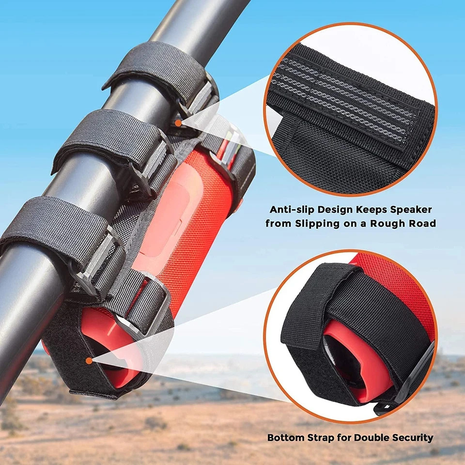 UTV Speaker Mount, Adjustable 2 Strap Style Portable Speaker Holder for 1.5" to