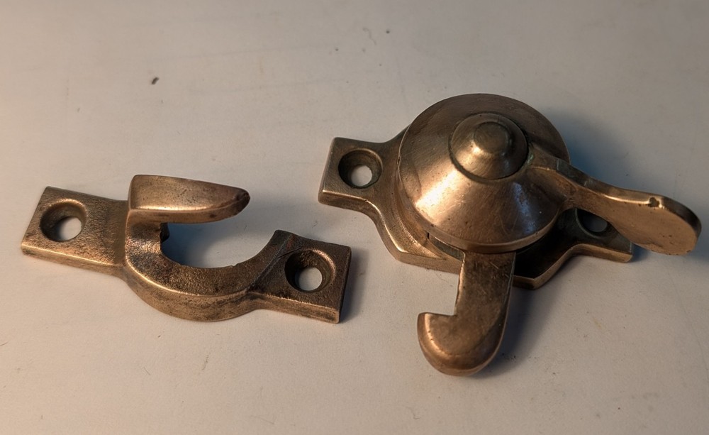 Antique Brass Bronze Window Sash Lock With Keeper Latch Hardware A17