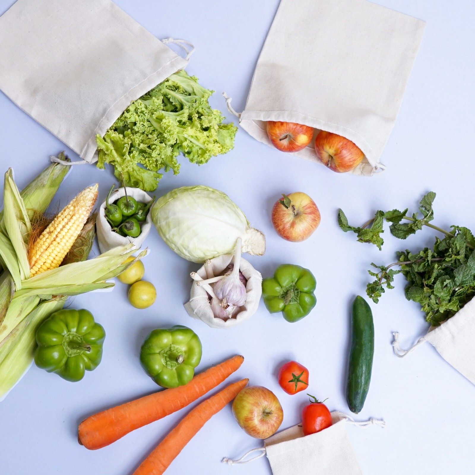 Canvas Cotton Double Drawstring Thick Reusable High Quality Storage Muslin Bags