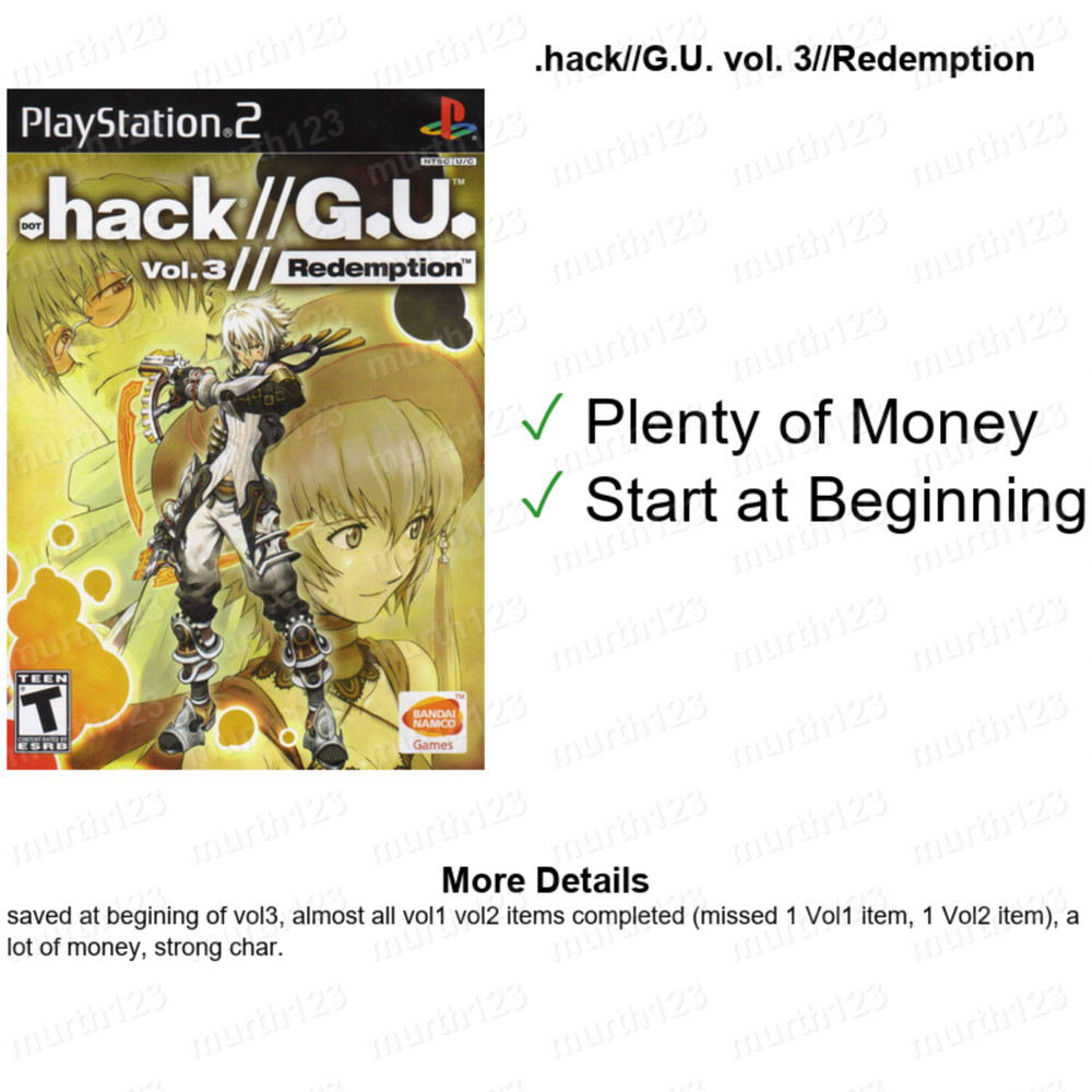 Dot hack .hack . hack 8 SAVE Pack PS2 Memory Card Unlocked 100% Completed Saves