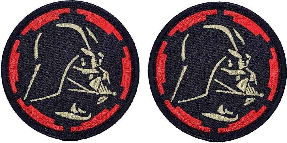 Darth Vader Mask Embroidered Morale Patch | 2PC  3"x3" Hook Backing