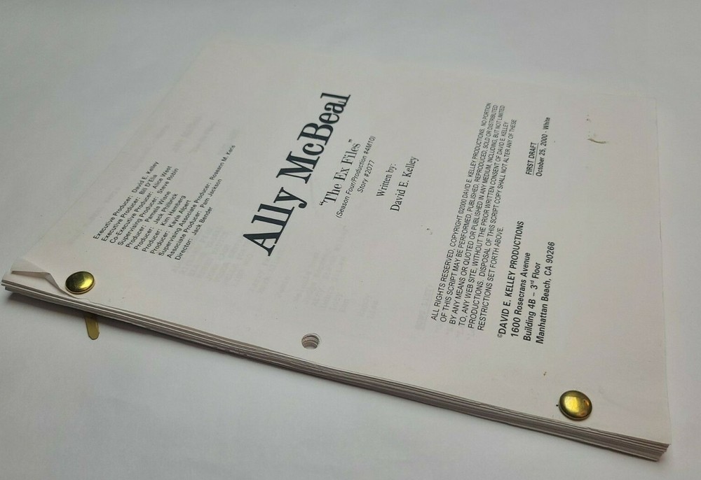 ALLY MCBEAL / David E. Kelley 2000 Script, Robert Downey Jr. "The Ex-Files"