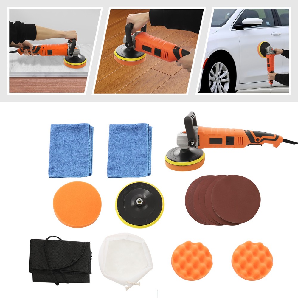 Car Polishing Machine Set with 7 Variable Speeds, Handhold Polishing Machine