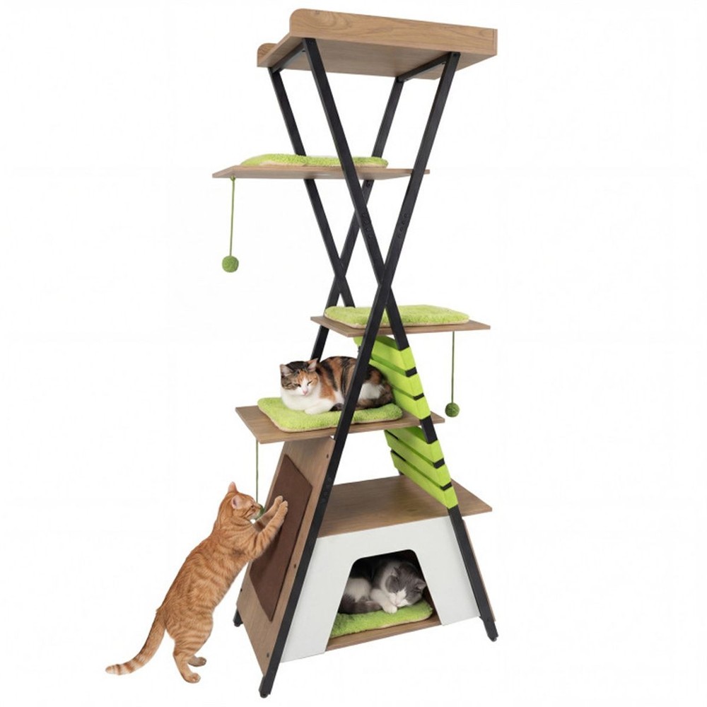 73" Multi-Level Cat Tree with Condo & Perch, Multi-Cat Climbing Tower with Scrat