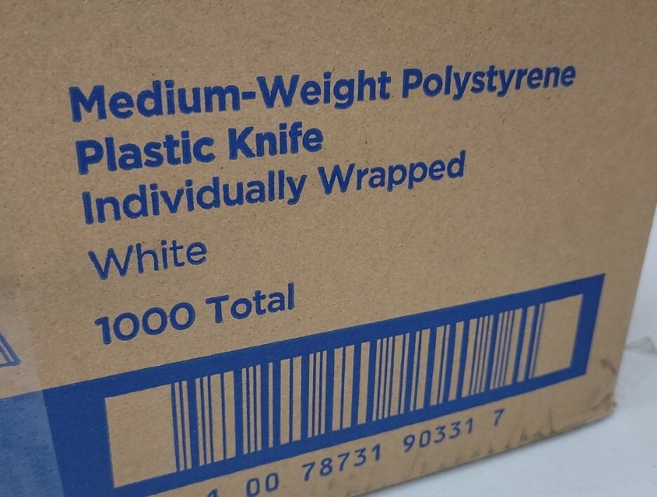 Dixie Individually Wrapped Polystyrene Knife Medium-Weight White 1000/Carton