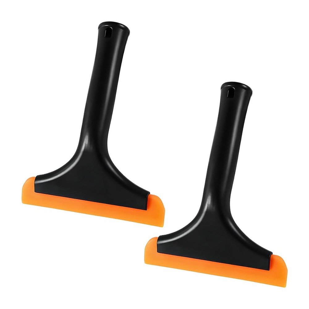 Ohleats 2PCS Small Silicone Window Squeegee, Auto Windshield Black+black