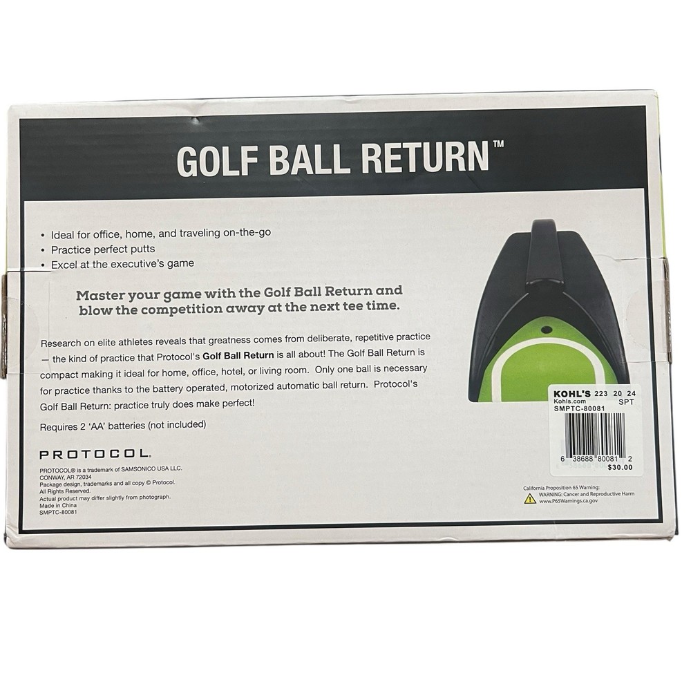 Automatic Golf Ball Return Protocol Indoor Practice Putting Green New In Box